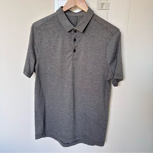 Lululemon Men's Grey Short-Sleeve Polo Shirt size S